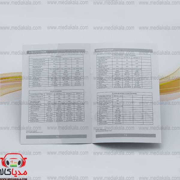 دفترچه راهنما روبرو آمپلی فایر اوریون orion مدلCBT 2000.4